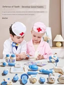 Çocuk Doktor Kostüm Seti - Mavi Temel Doktor Kıyafeti Bebekli - 5