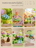 DIY Dinozor ve Çiçek Bahçesi Yapı Taşları Seti - Çift Çiçek (91 Parça) - 4