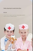 Çocuk Doktor Kostüm Seti - Pembe Temel Hemşire Kıyafeti Doktor Bebekli - 11