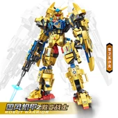 Mecha Robot Yapı Seti - Güçlü Saldırı Mecha + Büyük Kanatlar + Şeffaf Işık Bıçağı - 4