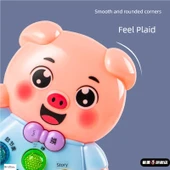 Çocuk Erken Eğitim Hikaye Makinesi - Mavi Palm Piggy - Şarjlı Model - 5