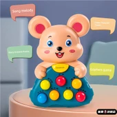 Çocuk Erken Eğitim Hikaye Makinesi - Mavi Palm Piggy - Şarjlı Model - 4