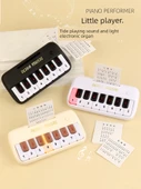 Mini Elektronik Klavye Piyano Oyuncak - Bej, Nota ve Hediye Kutulu - 2
