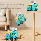 Dönüşebilen Alaşım Araba Oyuncak - Silindir/Füze Araba + Sondaj/Dozer (2'li Paket) - 4