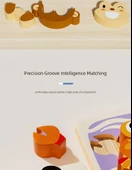 Montessori Ahşap Puzzle - 8 Parça Hayvanlar (Kaplan, Panda, Fil, Tavuk, Kaplumbağa, Arı, İnek, Maymun) - 10