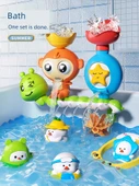 Bebek Banyo Oyuncakları - 4'ü 1 Arada Su Oyuncakları - Su Aygırı Balık Ağı + 5 Deniz Hayvanı - 2