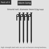 Kamp Çadırı Kazığı - 4 Adet 40cm Çelik Kazık - 1