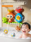 Bebek Banyo Oyuncakları - 4'ü 1 Arada Su Oyuncakları - Su Aygırı Balık Ağı + 5 Deniz Hayvanı - 11