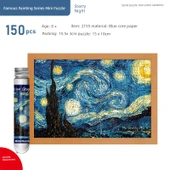 Yıldızlı Gece Mini Tüp Puzzle - 150 Parça - Fotoğraf Çerçeveli ve Yapıştırıcılı - 1