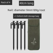 Kamp Çadırı Kazık Saklama Çantası - 40cm Çanta + 4 Adet 40cm Çelik Kazık - 1