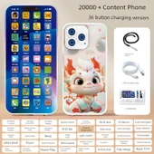 Çocuk Müzikli Telefon Oyuncak - Küçük Beyaz Ejderha - 36 Tuşlu 20000 Eğitici İçerik - 1