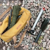 Kamp Çadırı Kurulum Kanvas Çantası - Bağlama Cebi 30cm - 4