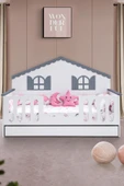 Yavrulu Karyola, Poli Yavrulu Montessori Yatak - Gri + 1 Adet Comfort Yatak - 3