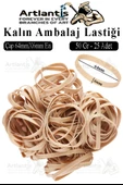 Kalın Ambalaj Lastiği 50 gr 25 li 1 Paket %100 Kauçuk 64x6mm Geniş Büyük Paket Lastik Kasa Poşet Taşıma Lastiği - 1