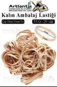 Kalın Ambalaj Lastiği 500 gr 250 li 1 Paket %100 Kauçuk 64x6mm Geniş Büyük Paket Lastik Kasa Poşet Taşıma Lastiği - 1