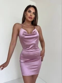 Kadın boyundan ince askılı elbise s3585 thumbnail 5