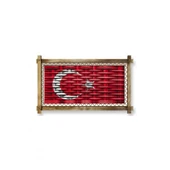 Kanvas Türk Bayrağı Led Işıklı Rustik Tablo - 1