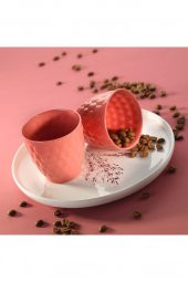 Kütahya Porselen Favo Espresso Kahve Fincan Seti 150 cc Pembe 2 li - 1