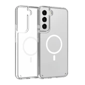 Gpack Samsung Galaxy S22 Plus 5G uyumlu Kılıf M-Safe Şarj Özellikli Sert PC Embos Kapak thumbnail 2