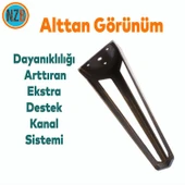 Mobilya Koltuk Konsol Tv Ünite Masa Ayağı Metal Ayakları 20 Cm Antik Sarı 4 Adet thumbnail 4