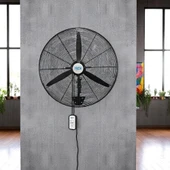 Sanayi Tipi Kumandalı 75 cm 210W Duvar Vantilatörü Endüstriyel Sessiz Duvara Monte Zincirli Fan - 4