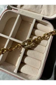 LUXSTONE  Halka Zirkon Taşlı Gold Çelik Bileklik - 5