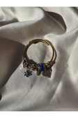 LUXSTONE  Taşlı Kalp Charm Gold Çelik Bileklik - 1