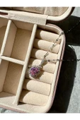 LUXSTONE  Pembe Zirkon Taşlı Gümüş Çelik Kolye - 1