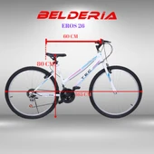 Bisiklet Vision Eros 26" Jant 21 Vites Kadın Dağ Bisikleti Beyaz - Lila thumbnail 4