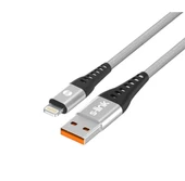 S-Link SL-STM60T 3A Fast Şarj Apple Lightning Gri Data + Sarj Kablosu Uyumlu - 2
