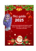 Yeni Yıl Noel Baba Kart Üzerinde Anahtarlık (Kişiye Özel Yazı Yazdırılabilir) Tütü Bebek  5 Adet - 4