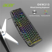 Acer OKW213 Siyah RGB Rainbow Backlit Gaming Keyboard Rainbow (Kablo Uzunluğu 1,5mt) - 2