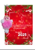 Yeni Yıl 2025 Kart Üzerinde Anahtarlık (Kişiye Özel Yazı Yazdırılabilir) Peluş Bebek - 3