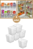 Flora 6 Adet Buzdolabı Kapak Raf Düzenleyici, Mutfak Banyo Çekmece İçi Mini Organizer Kutu 6’lu Set thumbnail 1