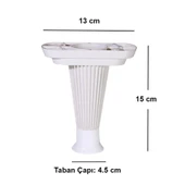 (4 ADET) Mobilya Kanepe Puf Sehpa Konsol Ayağı Beyaz Baza Yükseltici Ayak 15 Cm - 3
