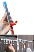 Yapışkan Veya Vida Sabitlemeli Hareketli 10 Kancalı Askı Mutfak Banyo Elbise Askısı - 4