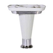 (4 ADET) Mobilya Kanepe Puf Sehpa TV Ünitesi Yükseltici Ayağı Beyaz Krom Baza Ayak 15 Cm thumbnail 2