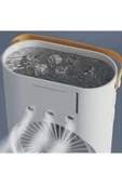 Inovaxis Buharlı Çift Pervaneli Işıklı Vantilatör Uzaktan Kumandalı Taşınabilir Şarjlı Midi Fan - 4