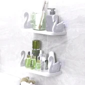 Kuğu Raf Baharatlık -Makyaj Malzeme Rafı Kendinden Yapışkanlı Banyo Mutfak Organizer  - 3