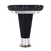 (4 ADET) Mobilya Kanepe Koltuk Ünite Ayağı 15 cm Siyah Krom Baza Ayak thumbnail 2