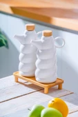 Pamira Bambu Standlı Yağlık & Sirkelik Seti - 600 ml - 1