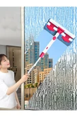 Çift Taraflı Bükülebilir Cam Duvar Fayans Tilme Temizlik Aparatı Sihirli Mop Yedek Bezli Camsil - 1
