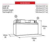 BS BATTERY BT14B-4 (SLA) Motosiklet Aküsü SLA Tipi - 2