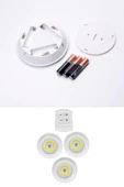 3lü Uzaktan Kumandalı Yapışkanlı Kablosuz Led Spot Lambalar - 5