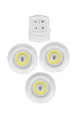 3lü Uzaktan Kumandalı Yapışkanlı Kablosuz Led Spot Lambalar - 2