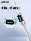 LEEWAYS Dijital Göstergeli 120w Süper Hızlı Örgülü Type C To Type C Şarj Kablosu 1.2 Metre - 2