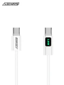 LEEWAYS Dijital Göstergeli 120w Süper Hızlı Örgülü Type C To Type C Şarj Kablosu 1.2 Metre - 1