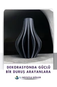 MODER DEKORASTİF SİYAH ŞIK VAZO - 4
