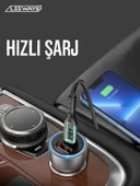 LEEWAYS iphone ve Android Uyumlu 48 W Type-c Ve Usb Girişli Araç Çakmaklık Hızlı Şarj Aleti - 3