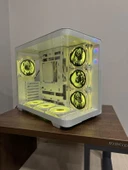 Anime Karakterli 7 ARGB Fanlı Beyaz Kavisli Cam Akvaryum Kasa - 10